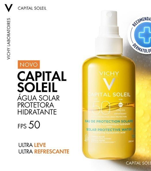 Água solar protetora Hidratante Corporal FPS 50 200ml