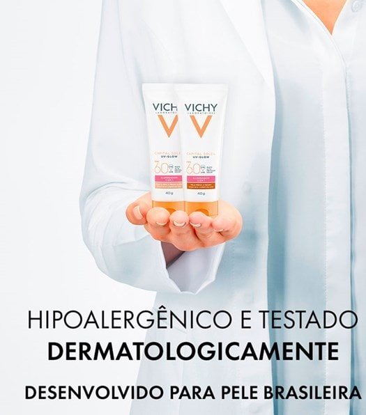 Protetor Solar Facial UV-Glow FPS60 Com Cor 40g