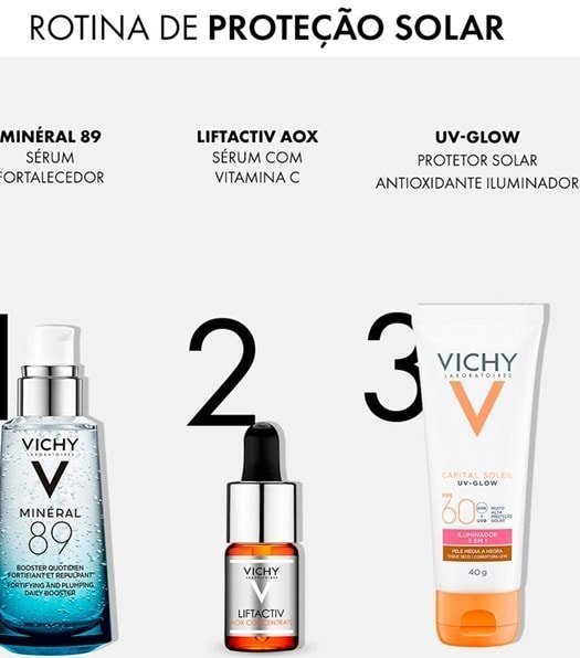 Protetor Solar Facial UV-Glow FPS60 Com Cor 40g