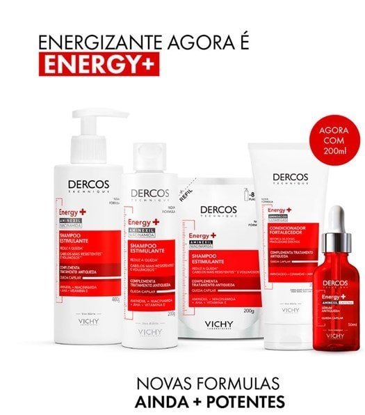 DERCOS Shampoo Estimulante Antiqueda Refil Energy+ 200g