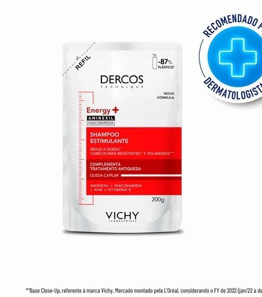 DERCOS Shampoo Estimulante Antiqueda Refil Energy+ 200g