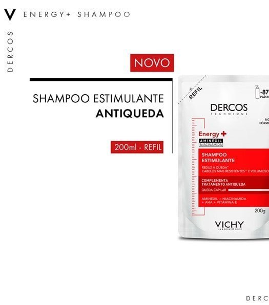 DERCOS Shampoo Estimulante Antiqueda Refil Energy+ 200g