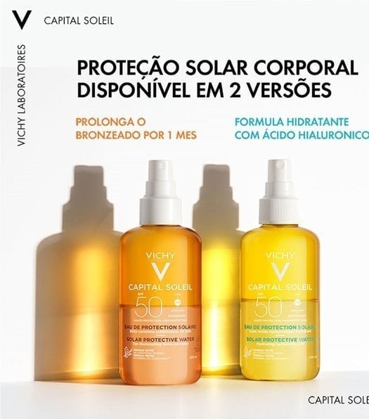 Água solar protetora iluminadora Corporal FPS 50 200ml