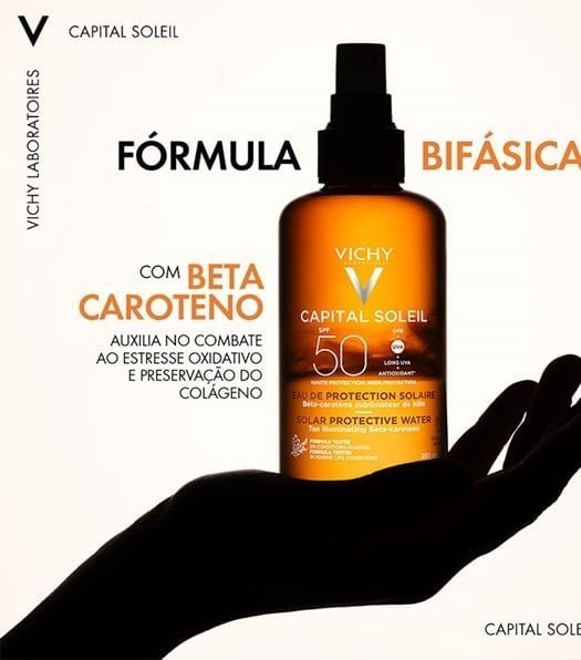 Água solar protetora iluminadora Corporal FPS 50 200ml